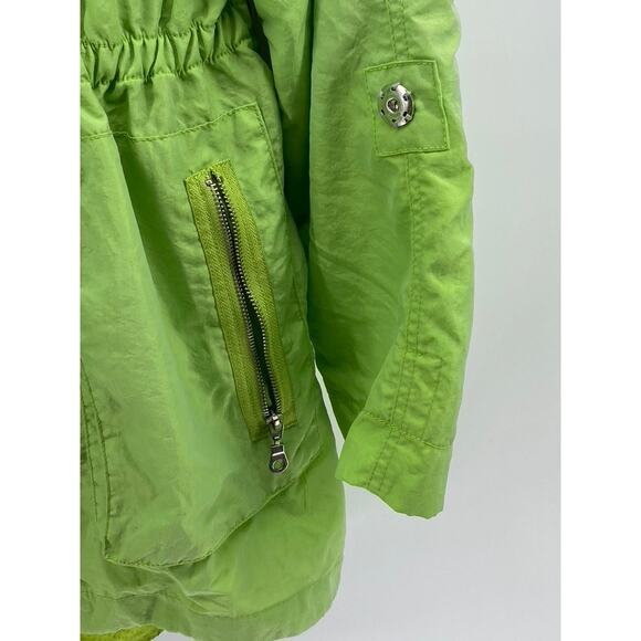 G.E.T. Women's Green Snap-Button Zip-Up Long Sleeve Mesh Cinched Jacket SZ S - Picture 7 of 12